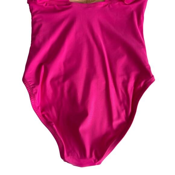J.Crew Radiant Fuchsia Pink Ruched Ruffle One Piece Swimsuit Women’s Size 8 NWT - Picture 8 of 9